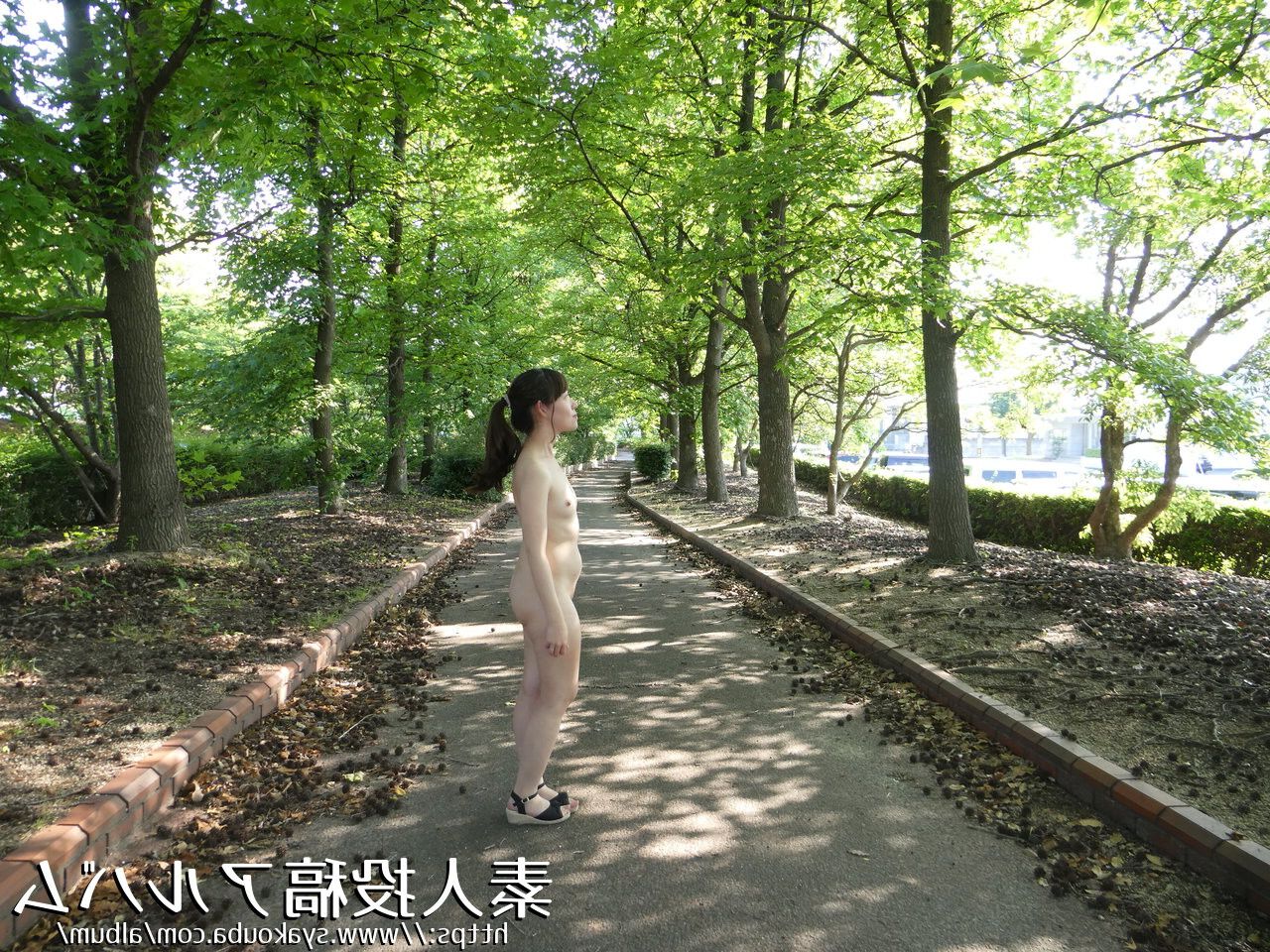 Japanese Amateur Nudist Wife Kana   Nude Outside in Park 13