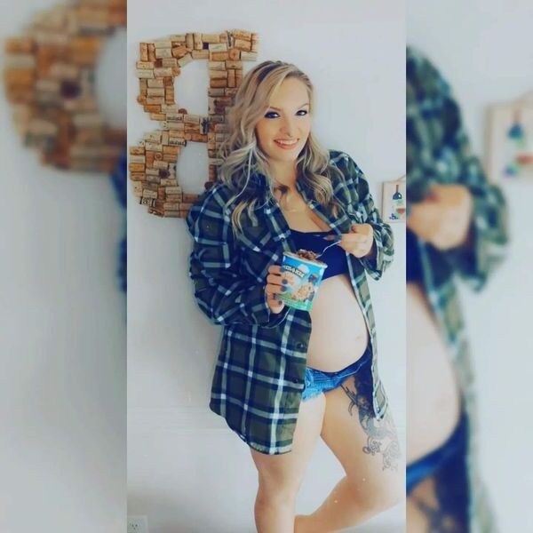 Loira Peituda Casada Esposa Preggo Grávida Preg