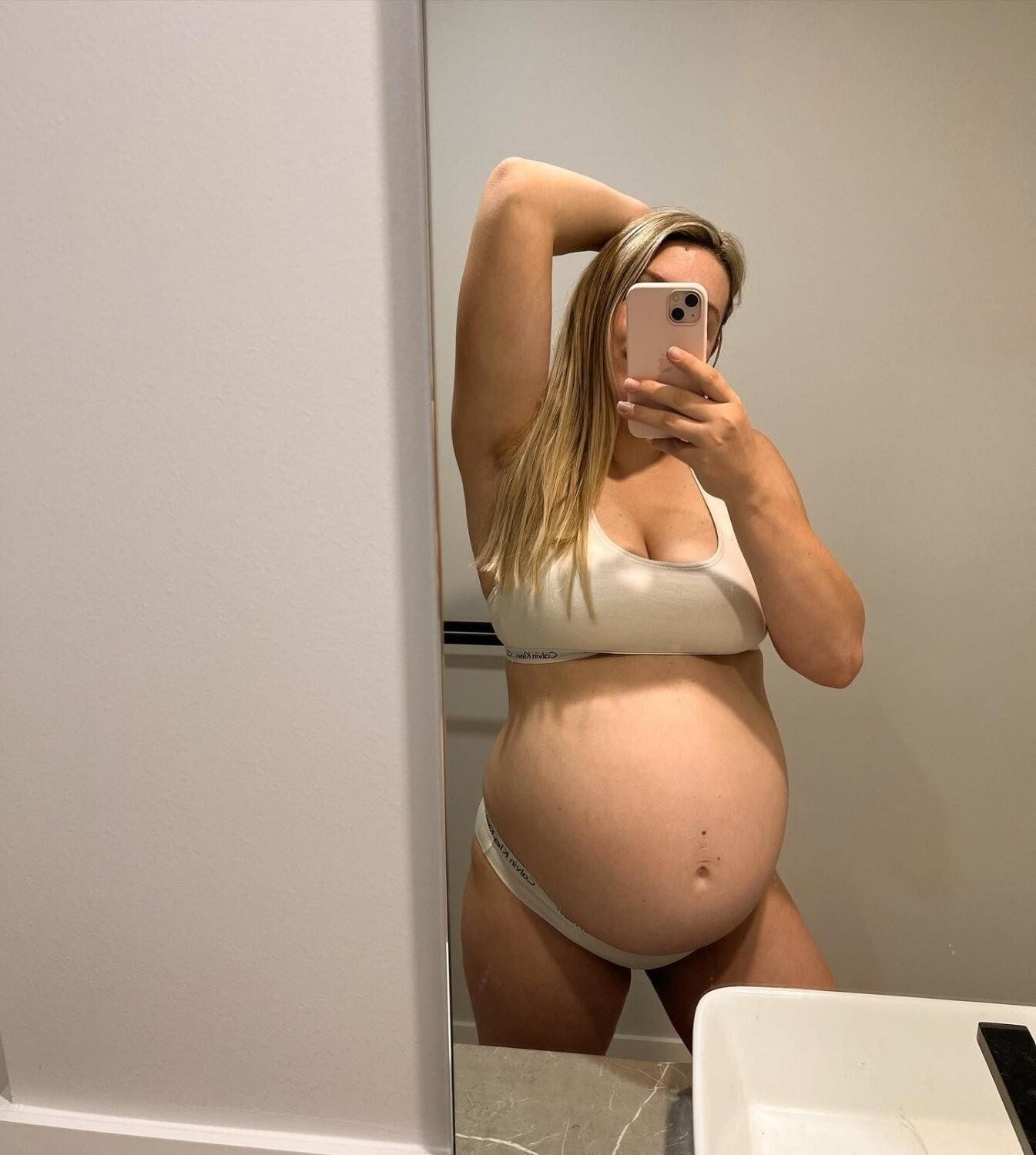 Pregnant blonde