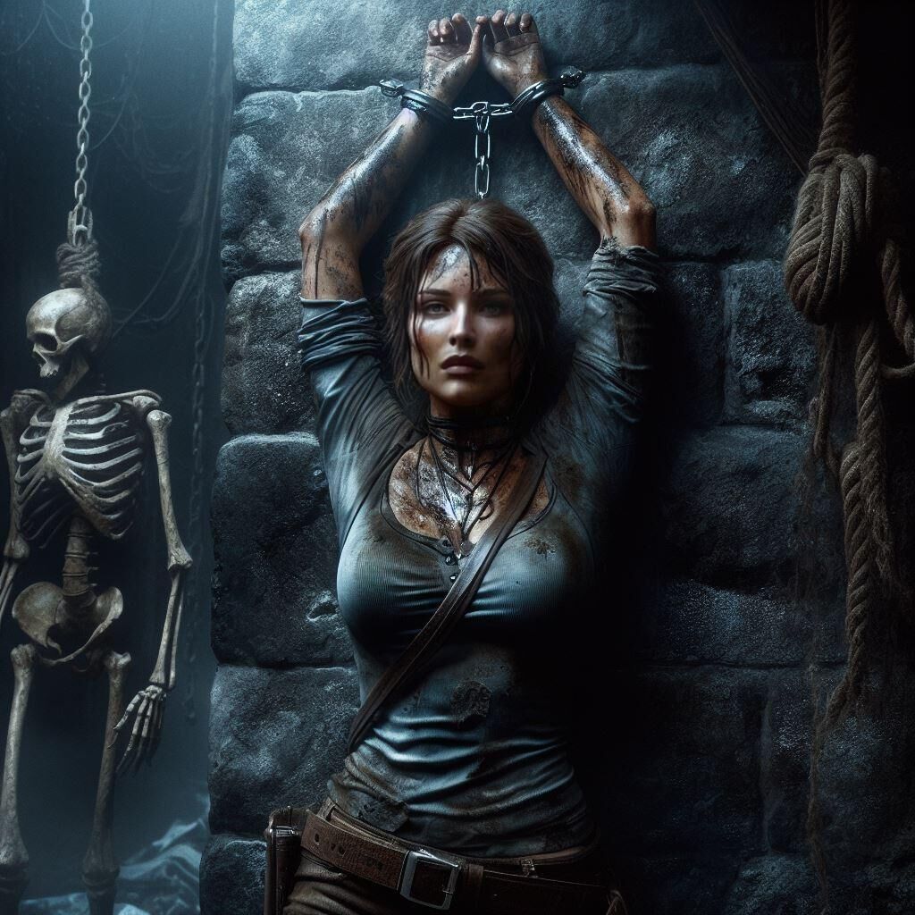 Lara Croft a l'air bien dans le bondage