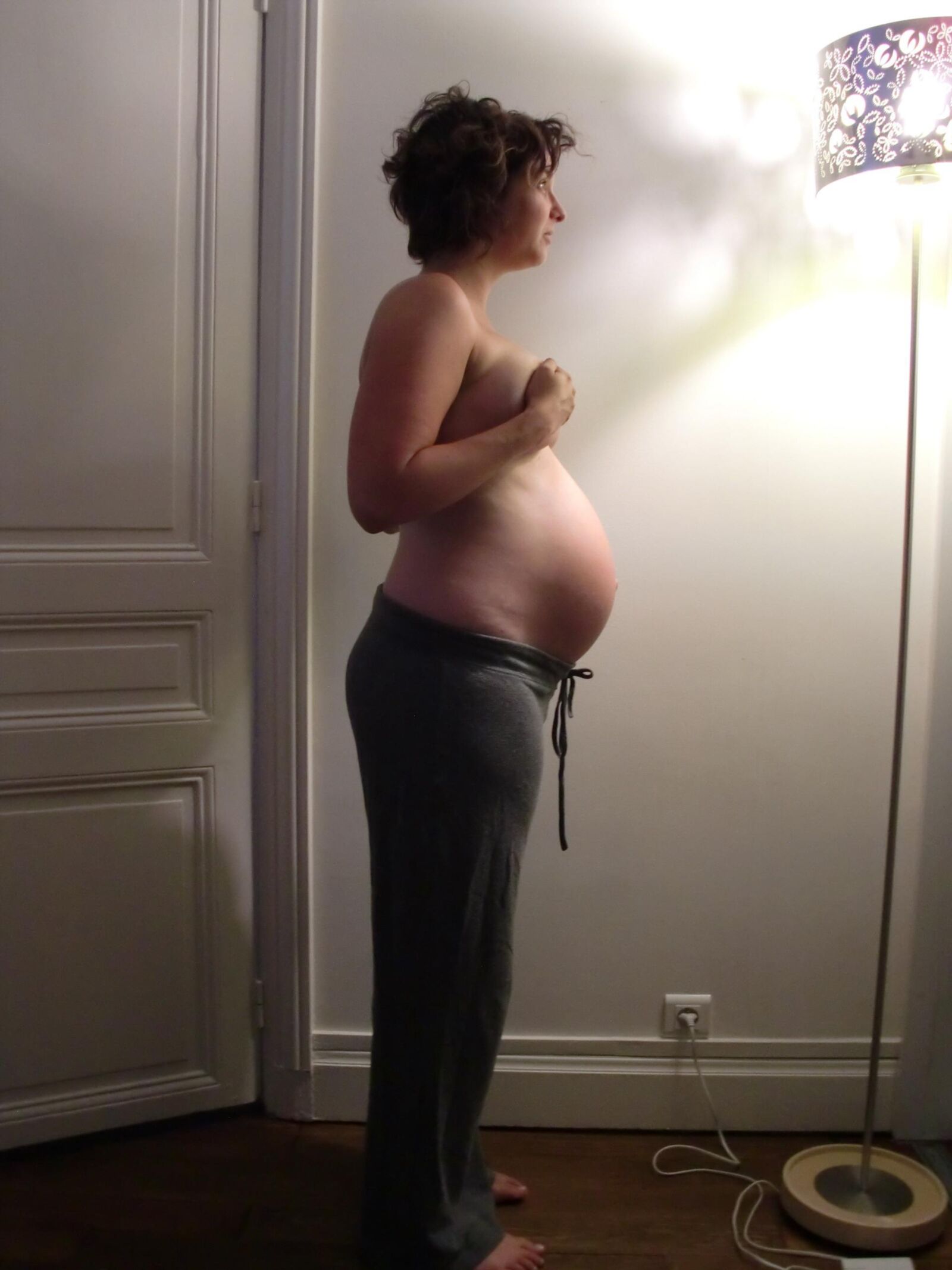 Pregnant big round boobs