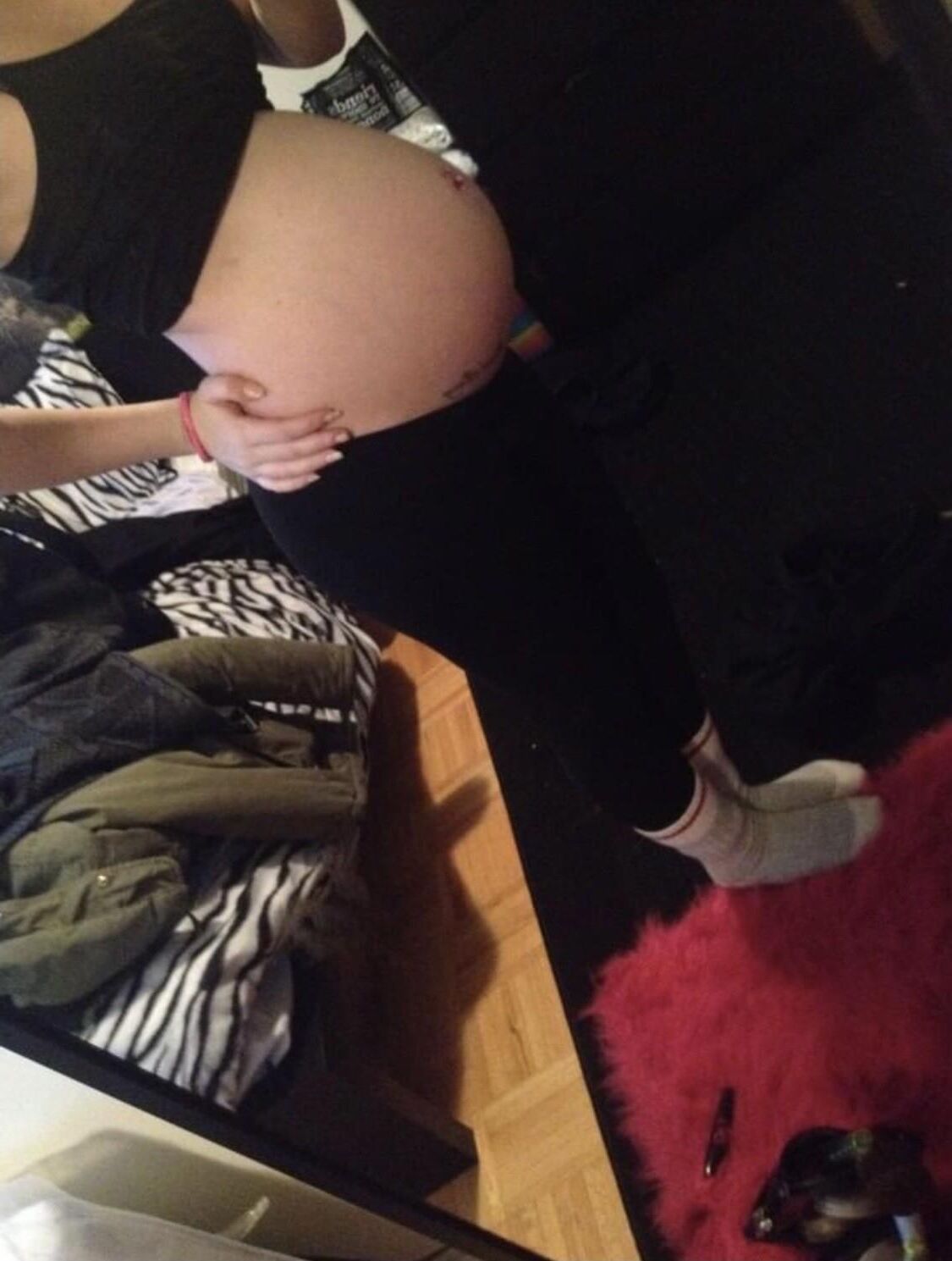 Pregnant bbc blonde whore