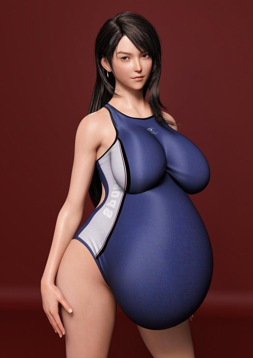 FF7Rの妊娠中の女の子3Dモデル