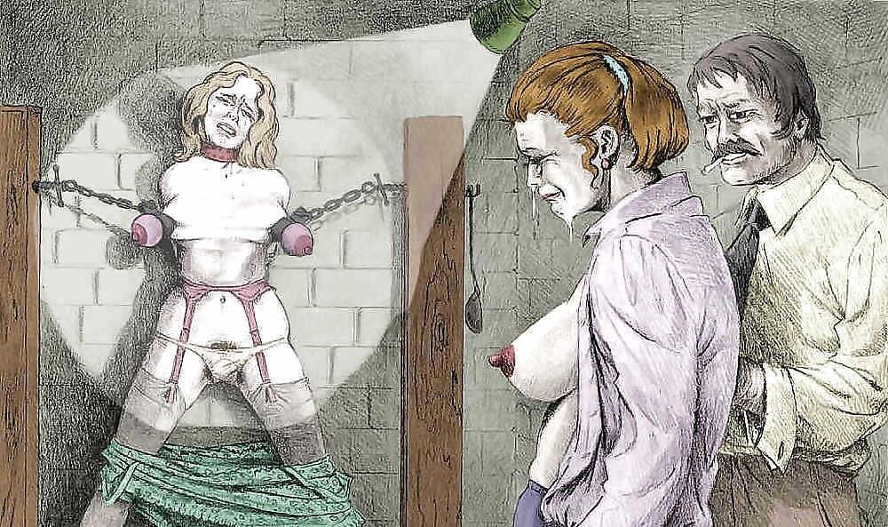 Joseph Farrel Colorized BDSM Drawings