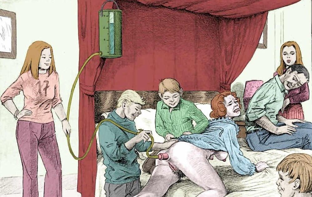 Joseph Farrel Colorized BDSM Drawings