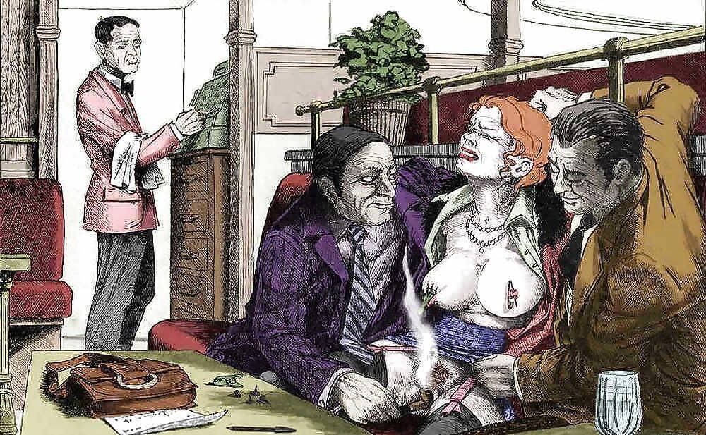 Joseph Farrel Colorized BDSM Drawings