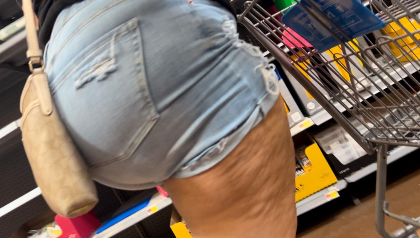 Candid Big Ass Thick Thighs Jean Shorts