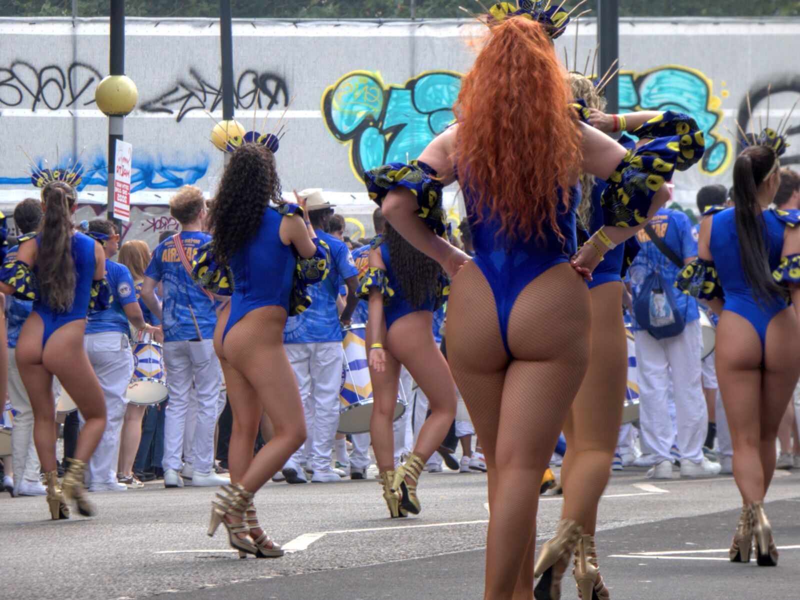 Blue leotards