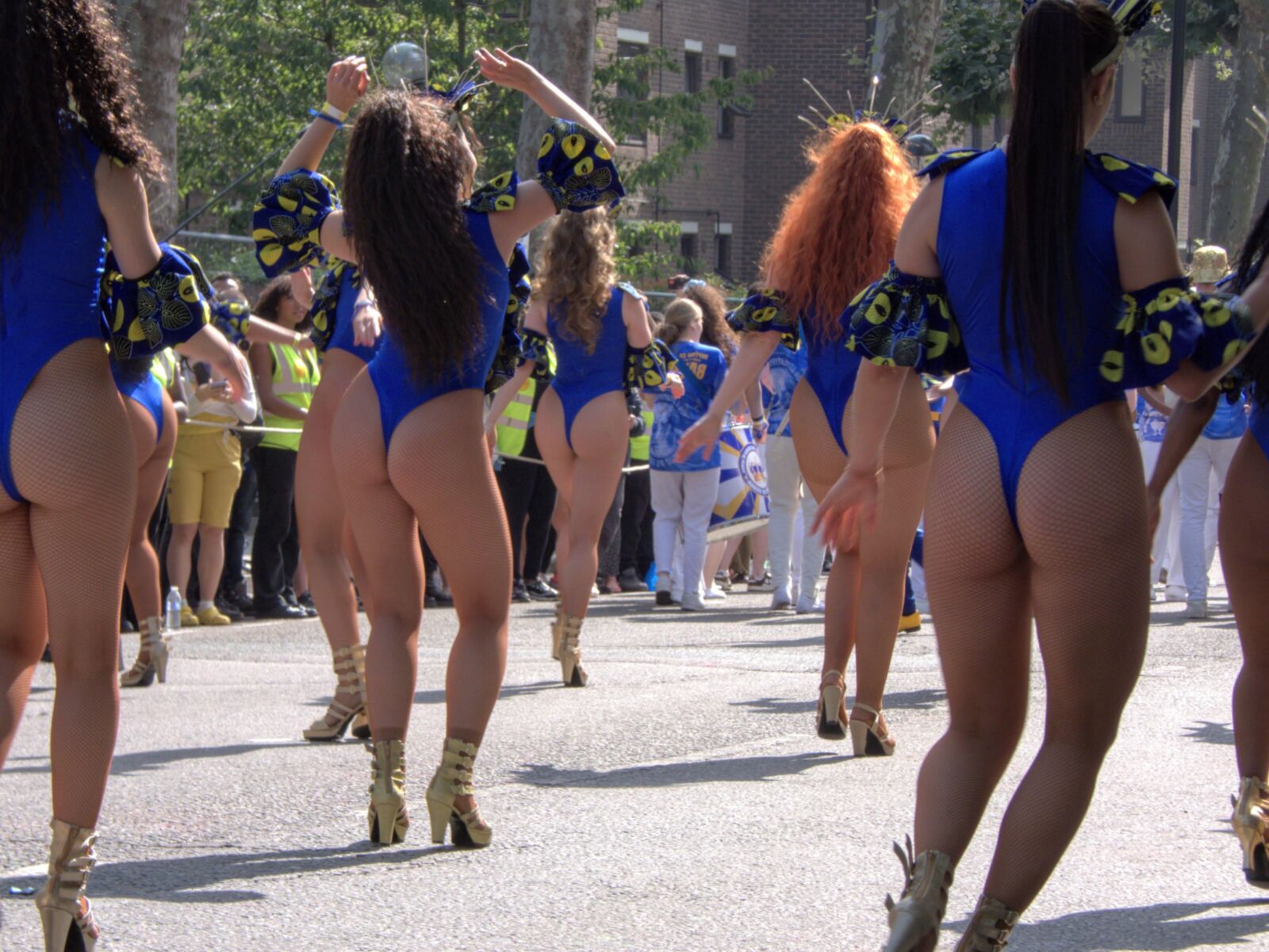 Blue leotards