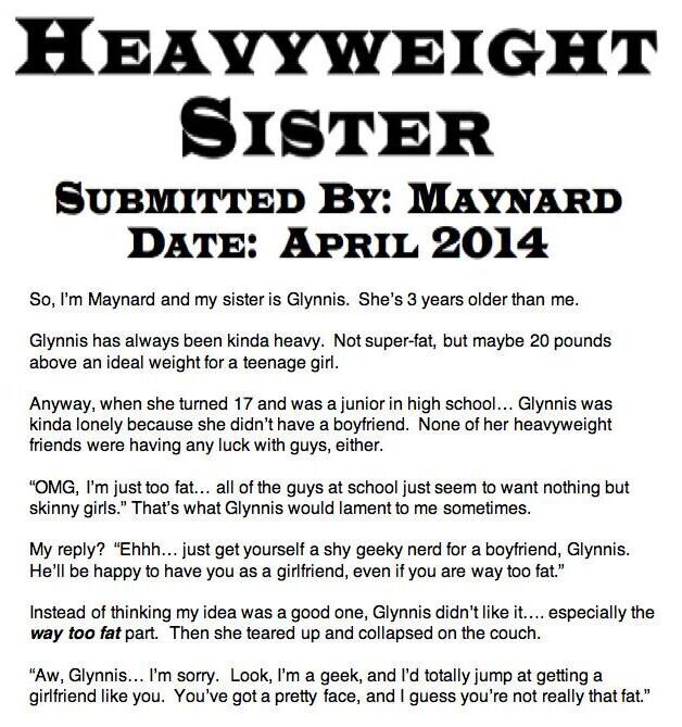 Maynard and Glynnis:  "Heavyweight Sister"