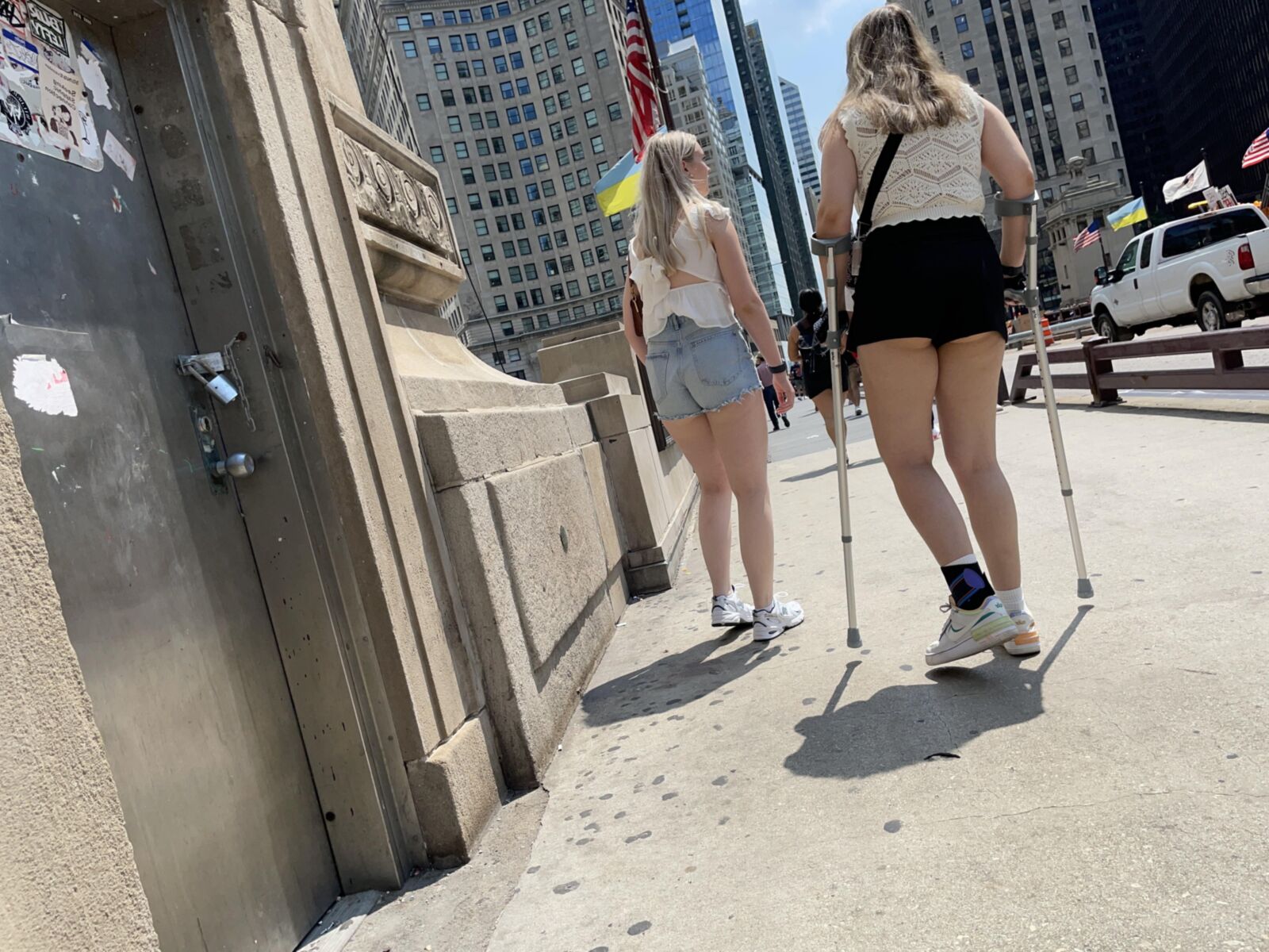 Left or Right   Michigan Ave crutches and bestie