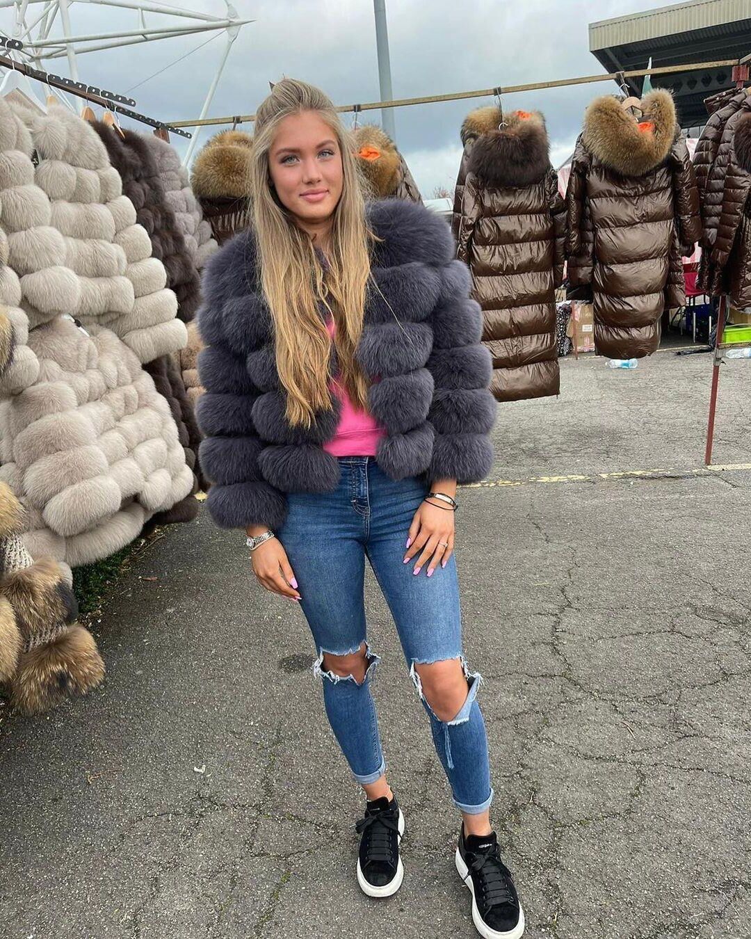 Chav wearing fur