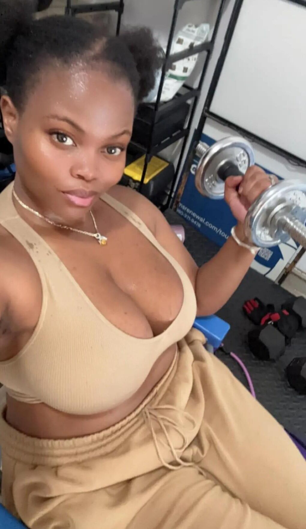 Ebony Wife Is A Workout Machine