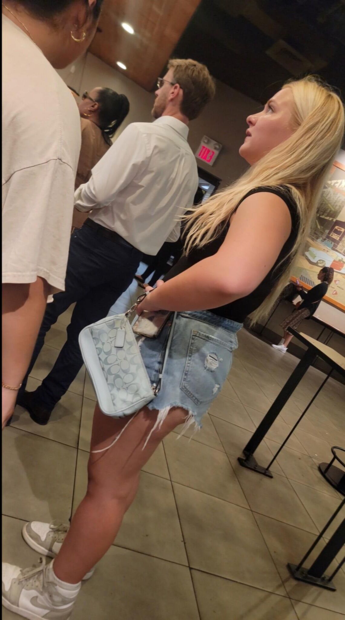 Candid Teen Ass Jean Shorts