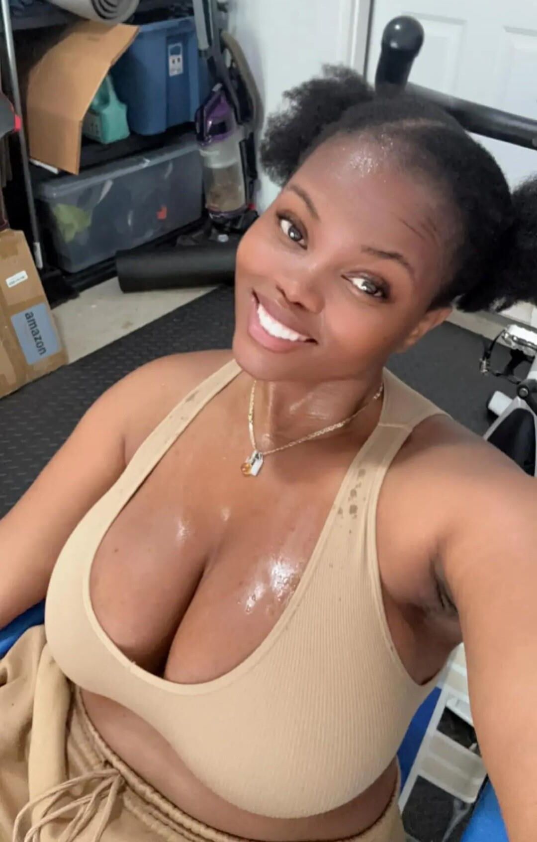 Ebony Wife Is A Workout Machine