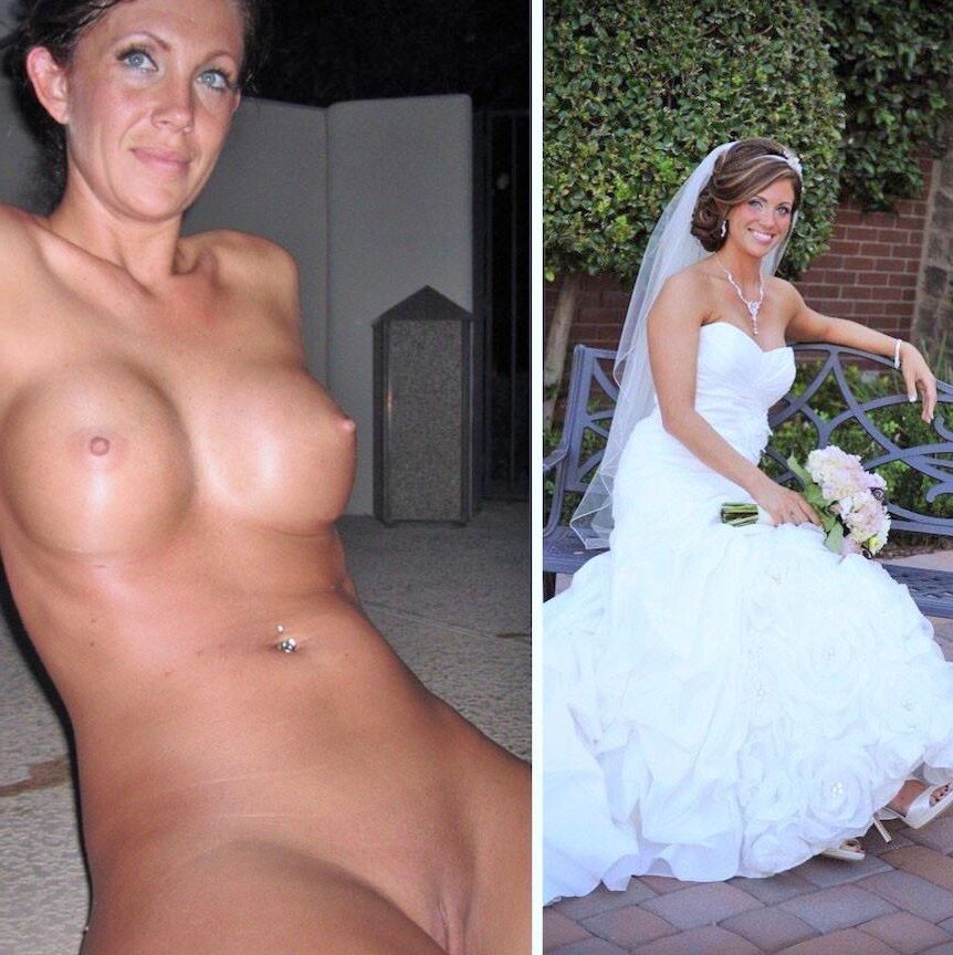 novia desnuda vestida