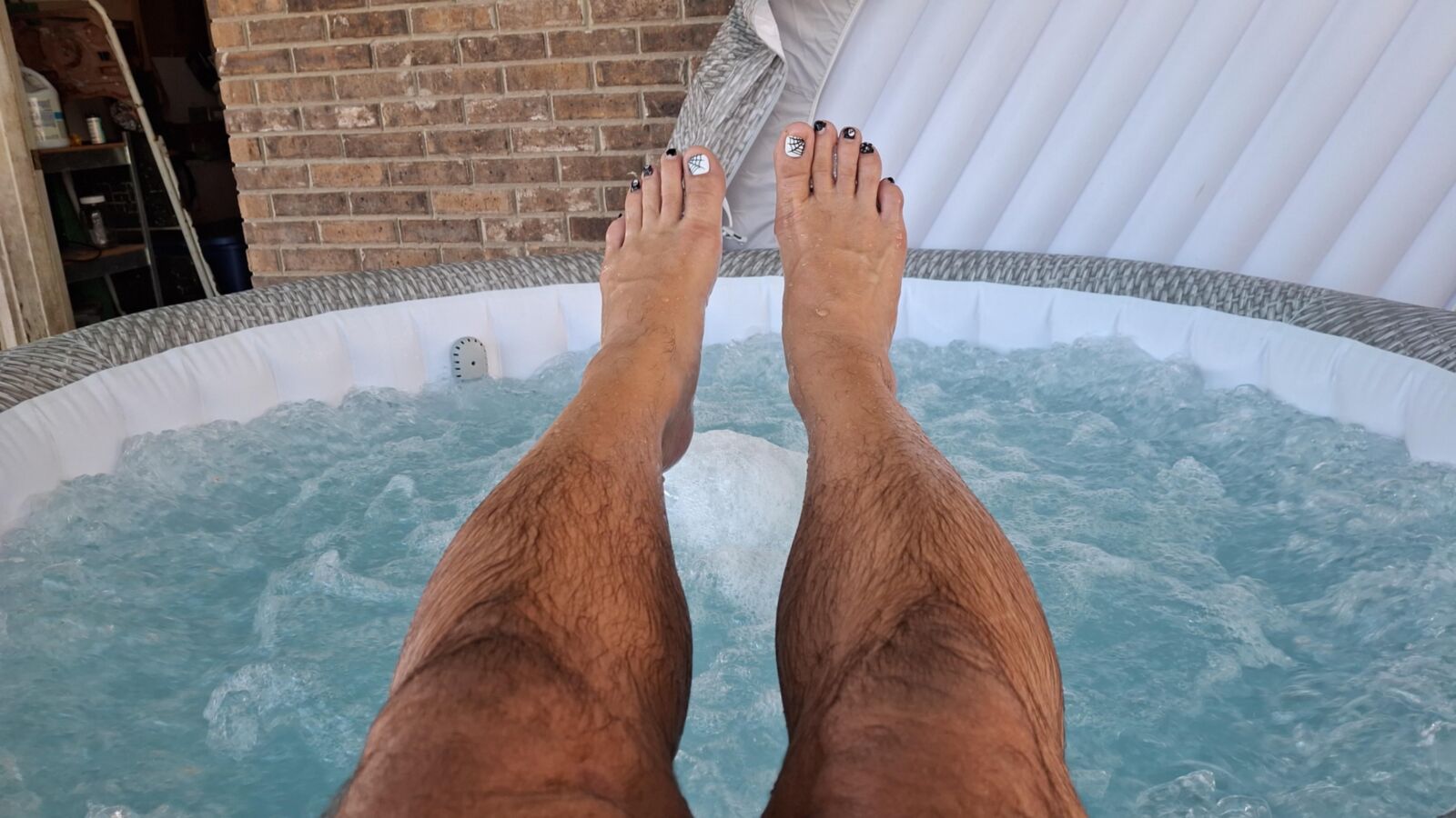 Hot wet hot tub feet and soles