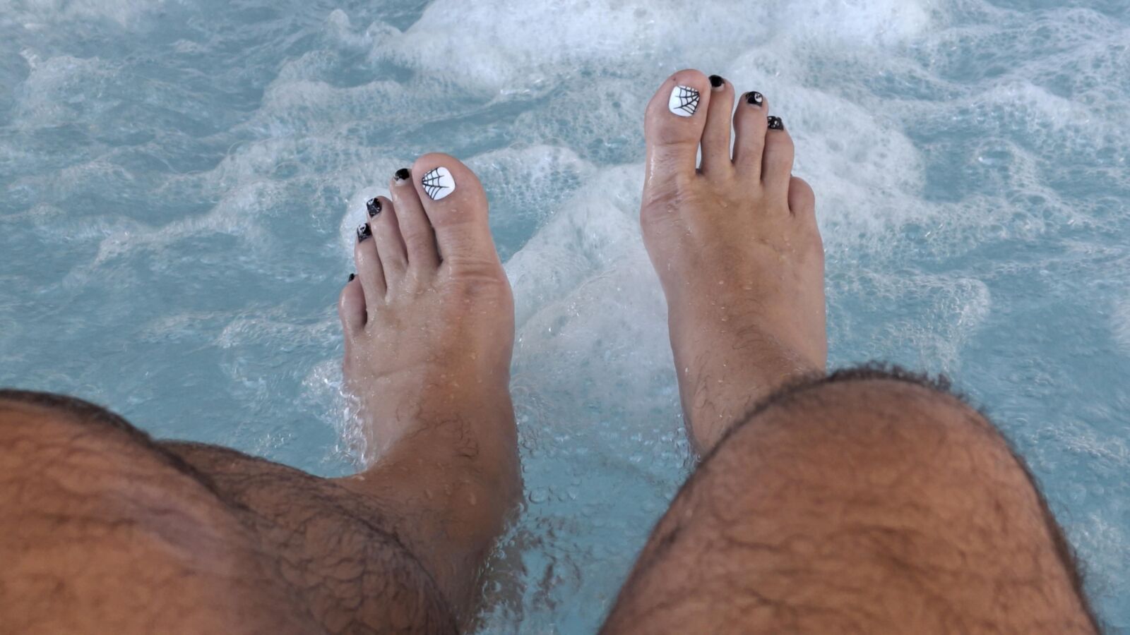 Hot wet hot tub feet and soles