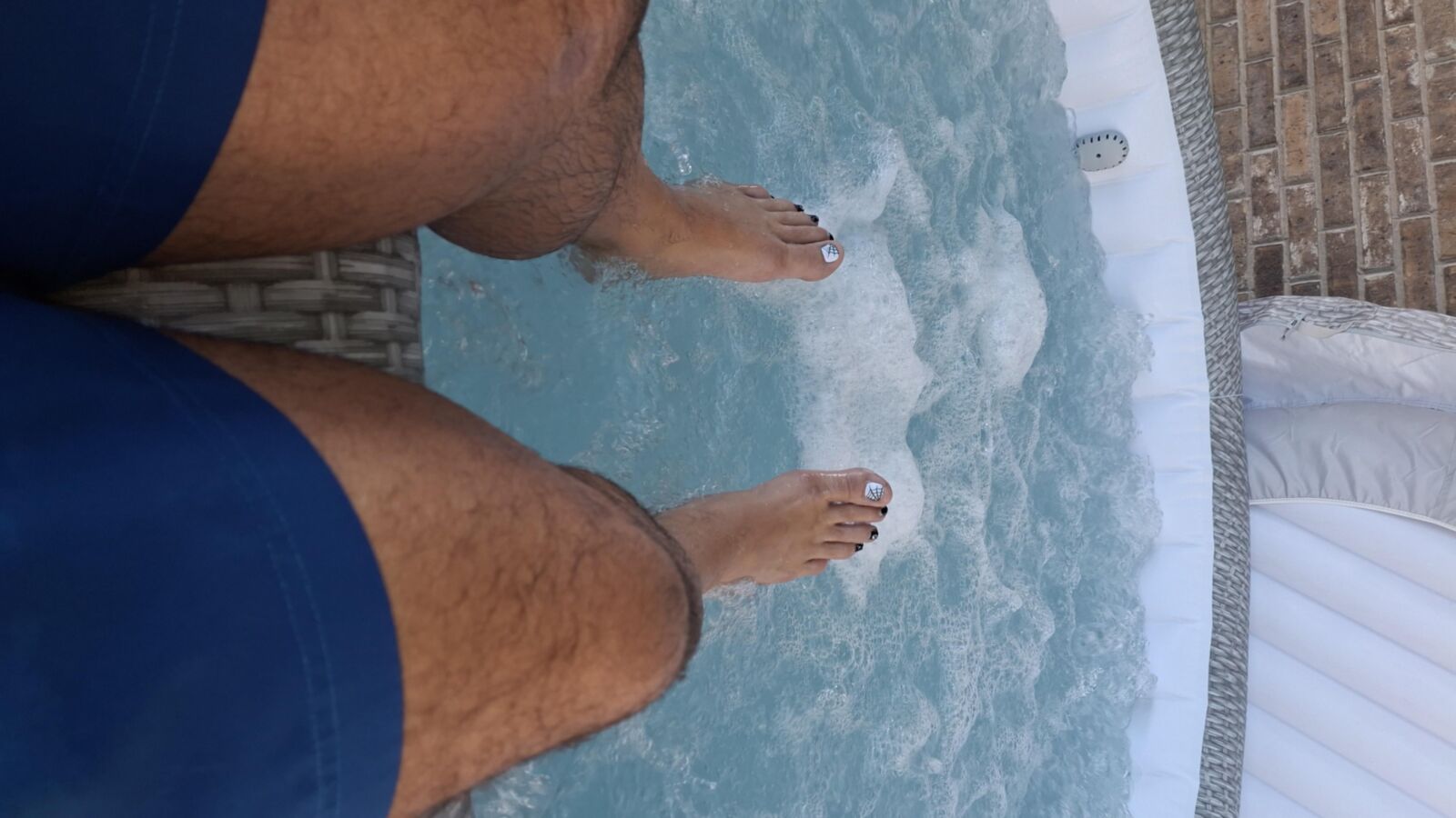 Hot wet hot tub feet and soles