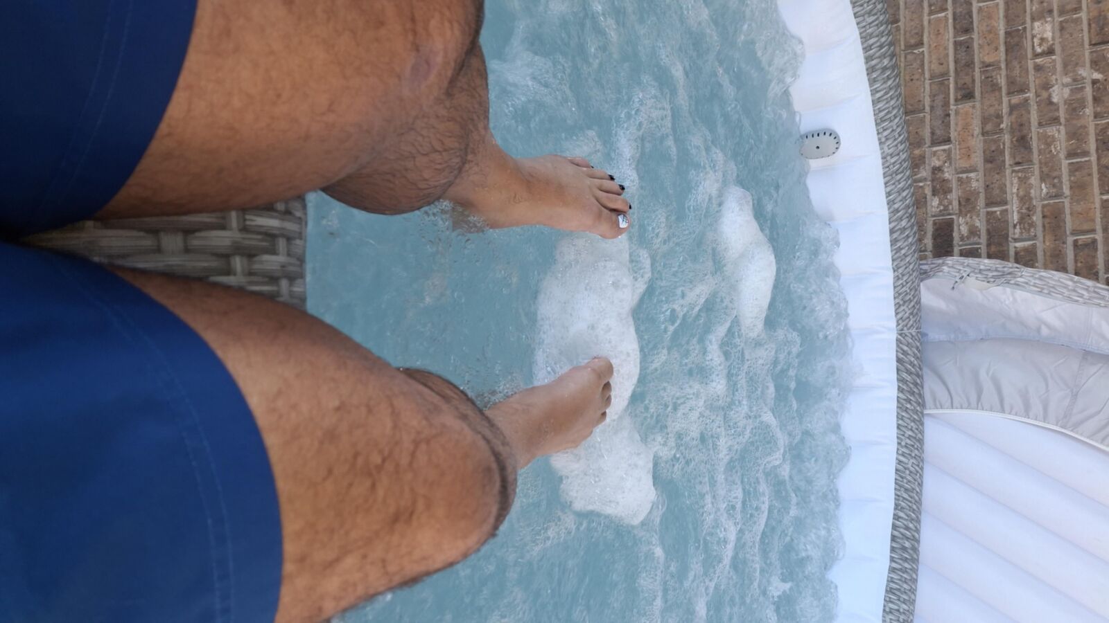 Hot wet hot tub feet and soles