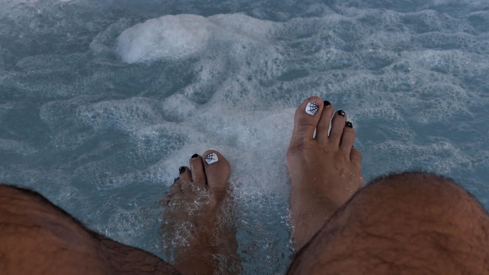 Hot wet hot tub feet and soles