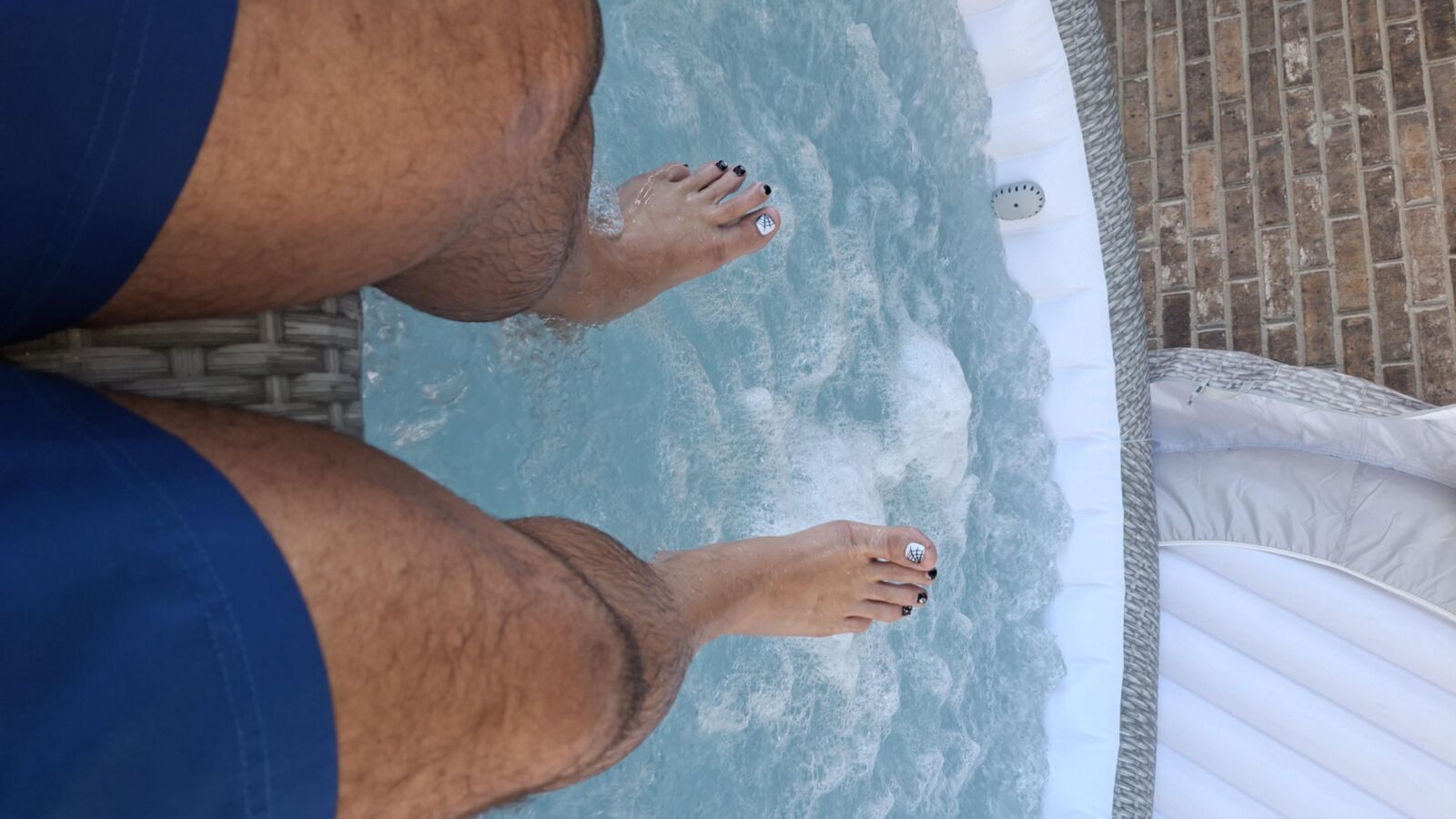 Hot wet hot tub feet and soles