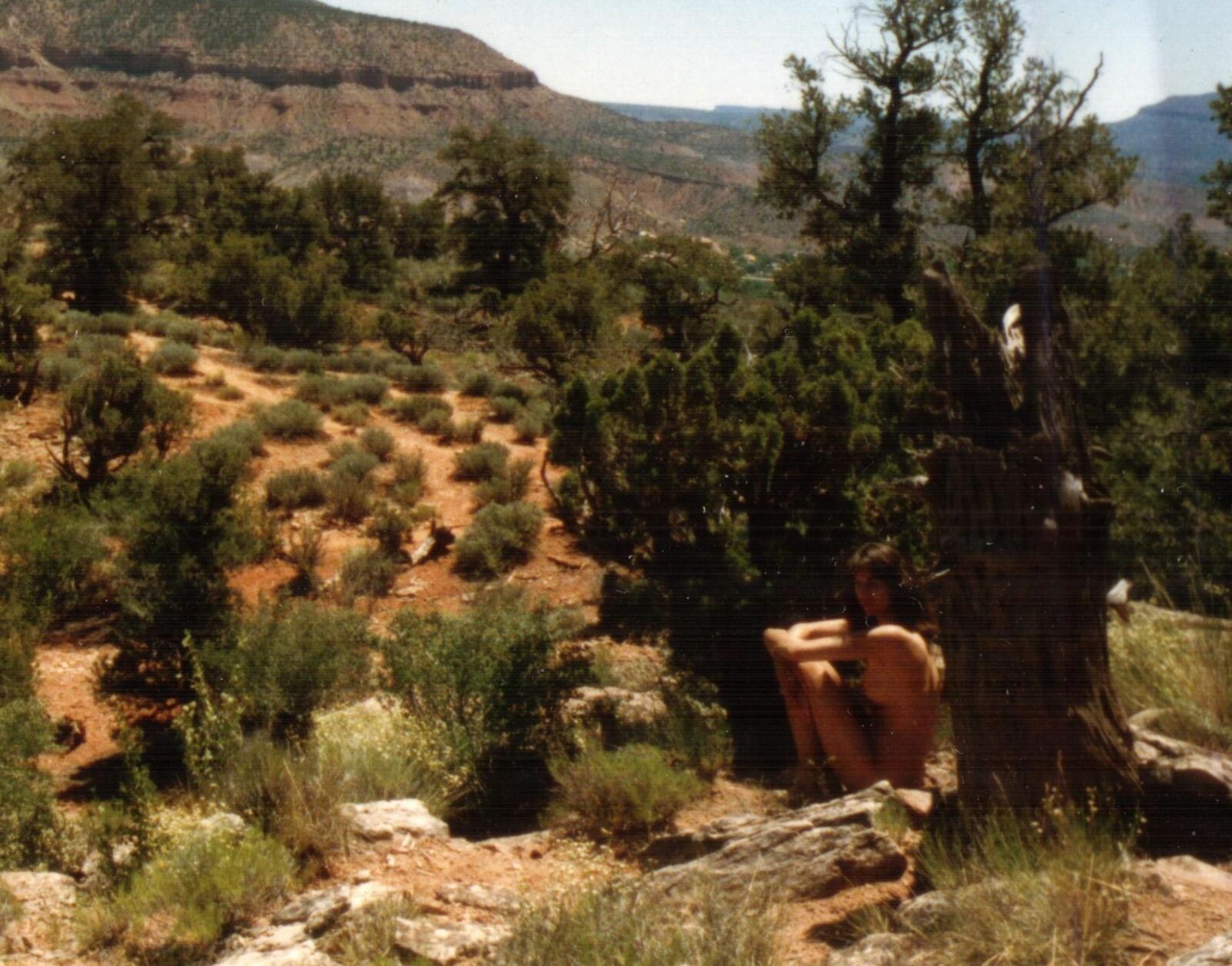 Pamela Tidwell strips at Zion National Park Watchman Trail