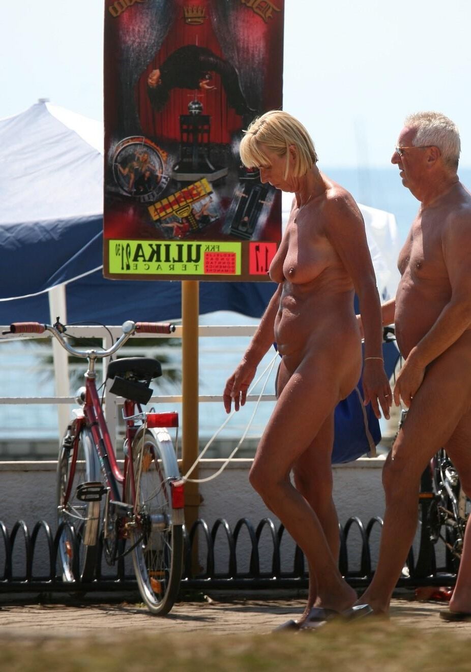 Elegant Blonde Nudist Granny has a Great Bod