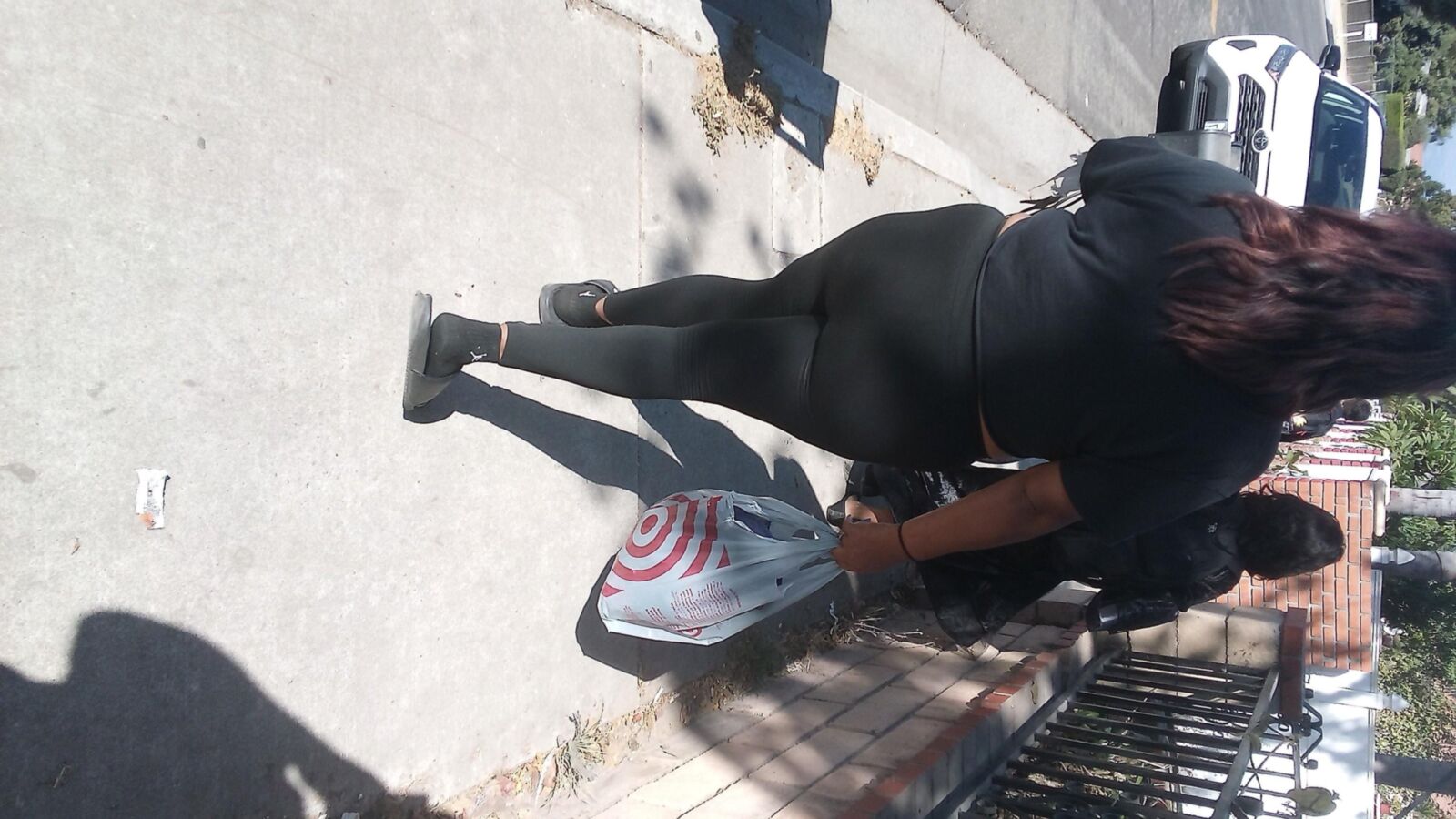 CHINA LOCAS FAT ASS IN LEGGINGS 