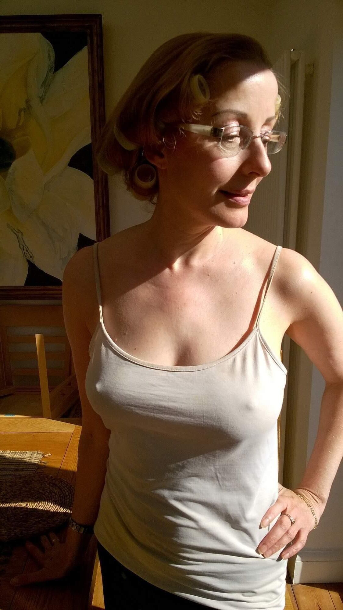 Hot babes in glasses braless and pokies