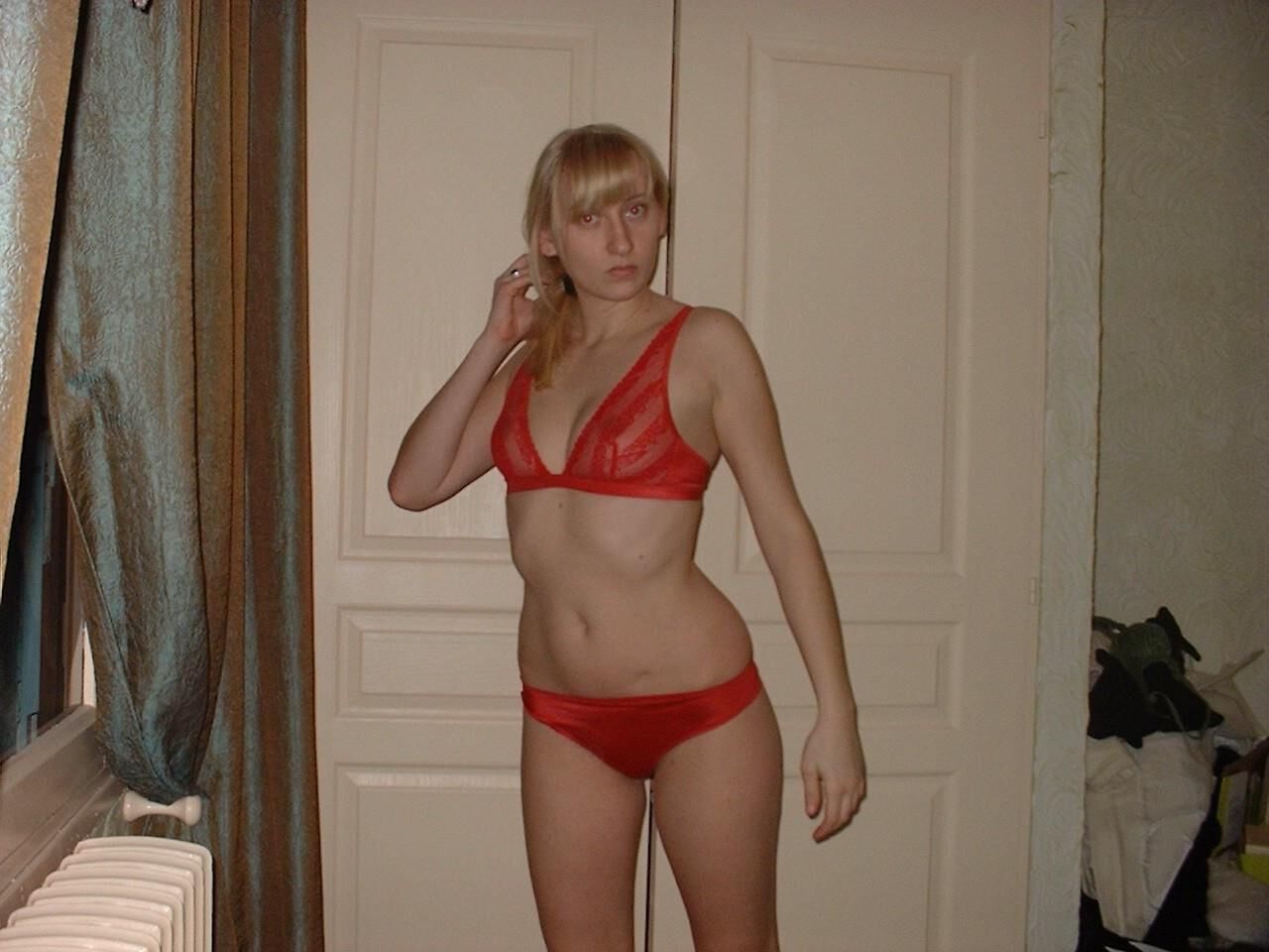 Blonde Poser in Lingerie 