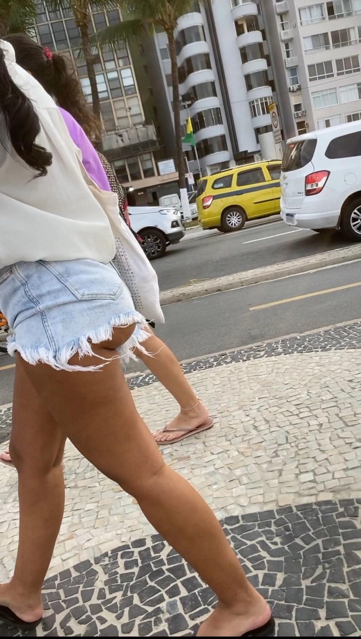 Candid Great Legs Ass Cheeks Shorts 