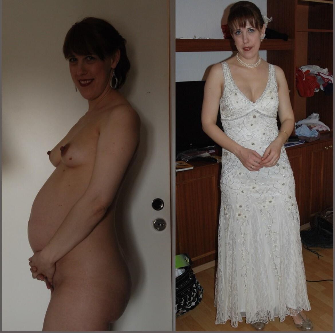 Pregnant sluts dressed undressed