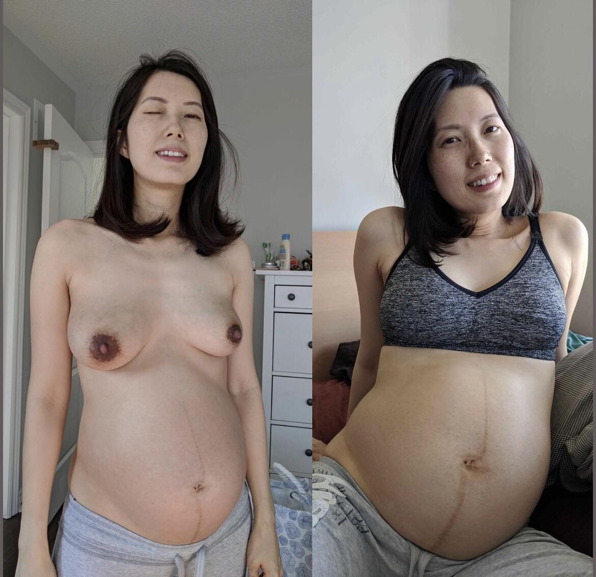 Pregnant sluts dressed undressed