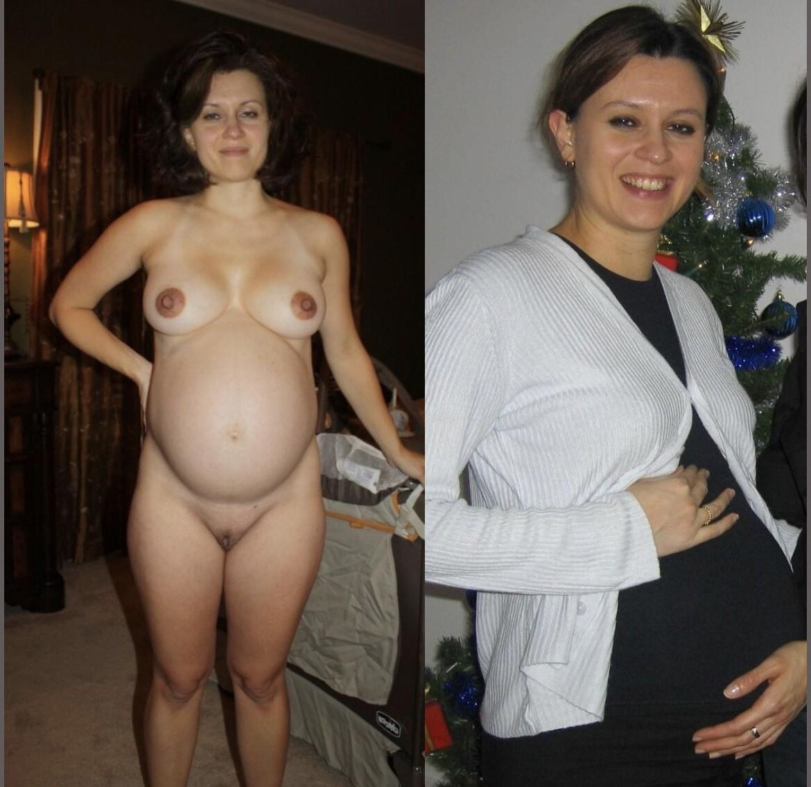 Pregnant sluts dressed undressed