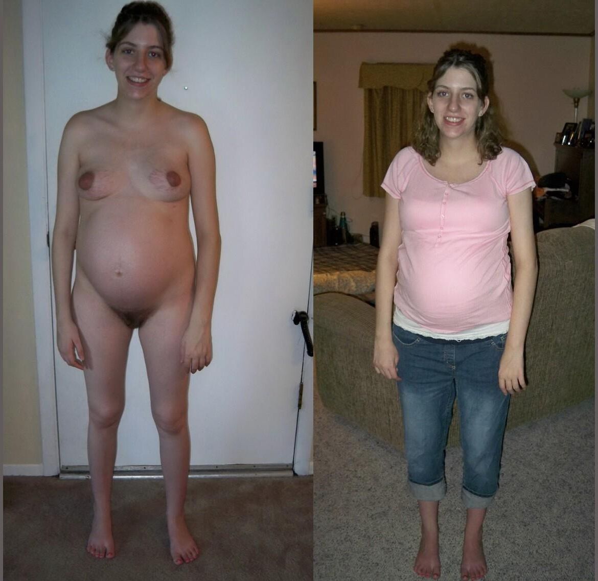 Pregnant sluts dressed undressed