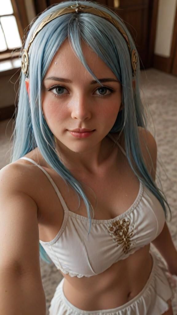 Azura (Fire Emblem Fates) Косплей Девушка. Селфи, Сквирт, Конча, Мастурбация