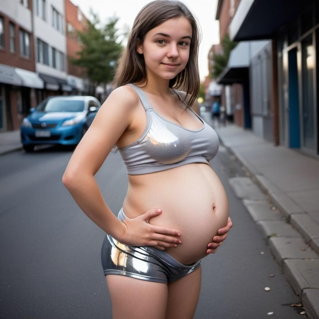 AI Generated 18. Shiny pregnant teens