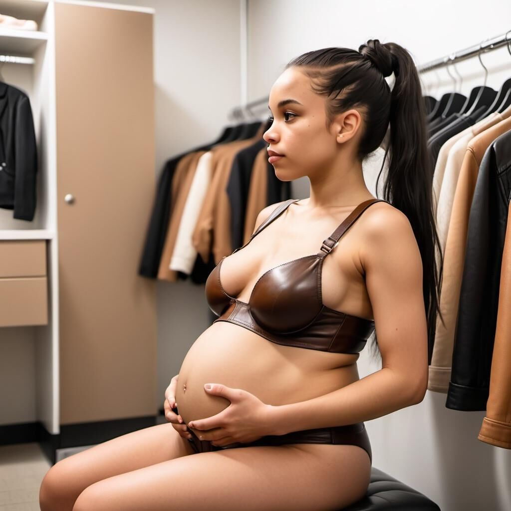 AI Generated 31. Belle ébène enceinte dans le magasin