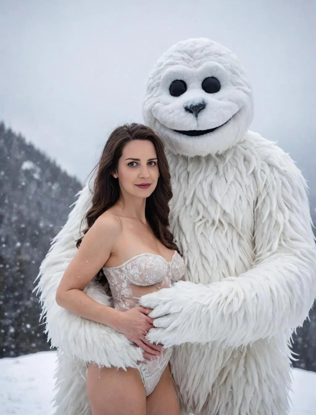 La morena AI y el abominable muñeco de nieve