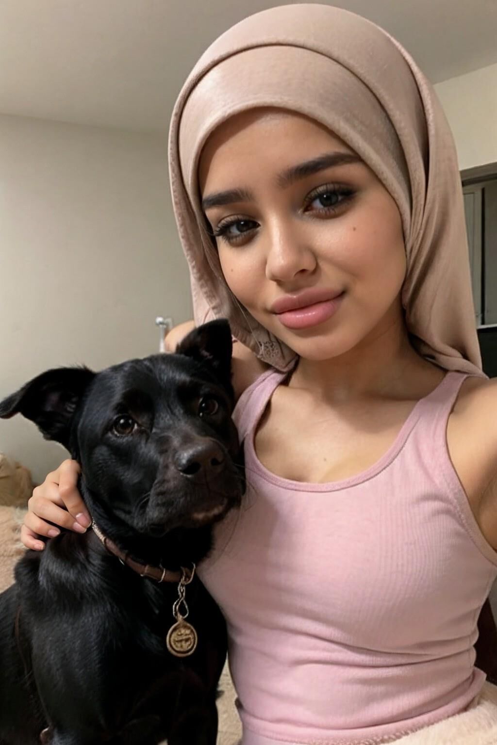 Muslim Girls and her pets