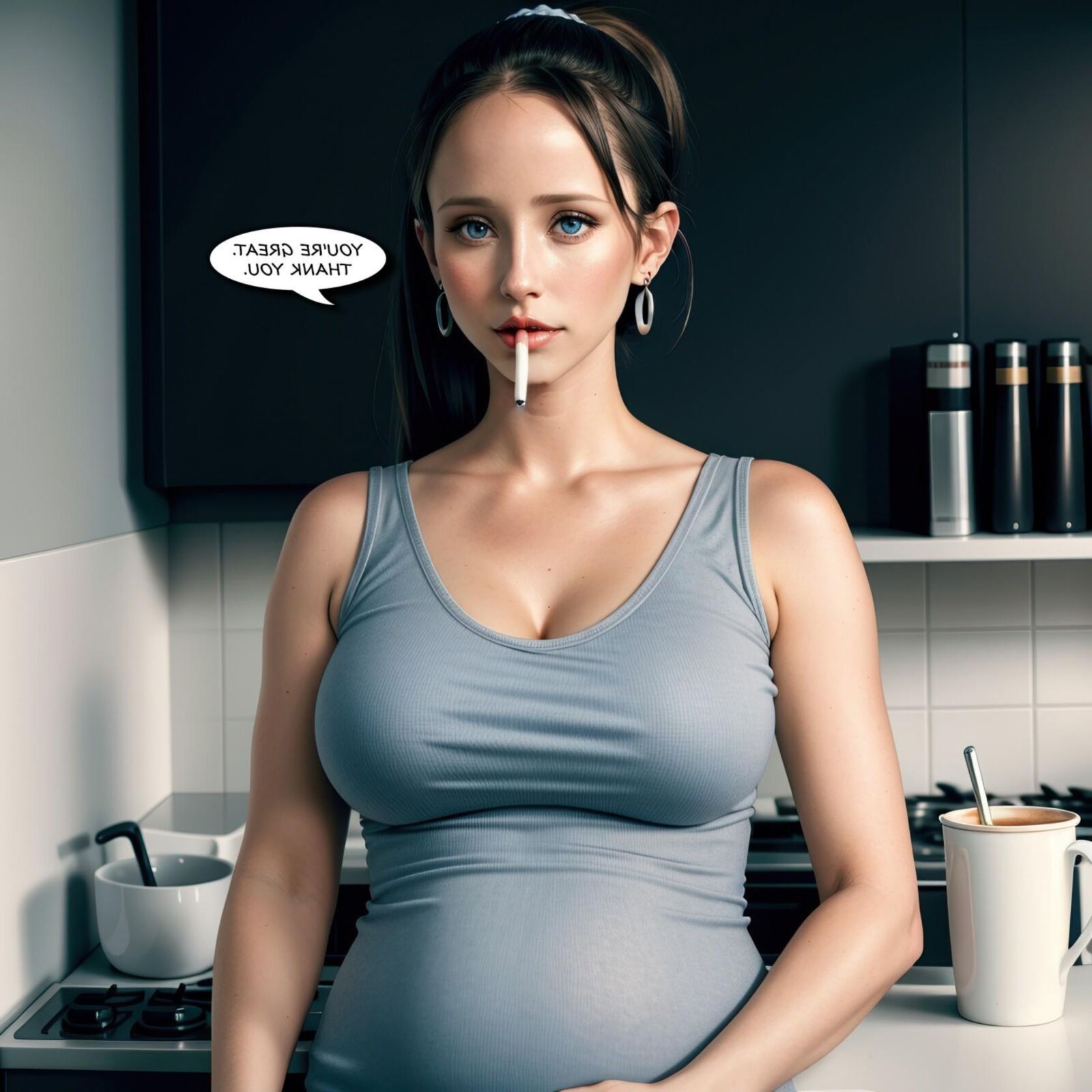 My pregnant girlfriend - The nicotine rush | smoking, lactating