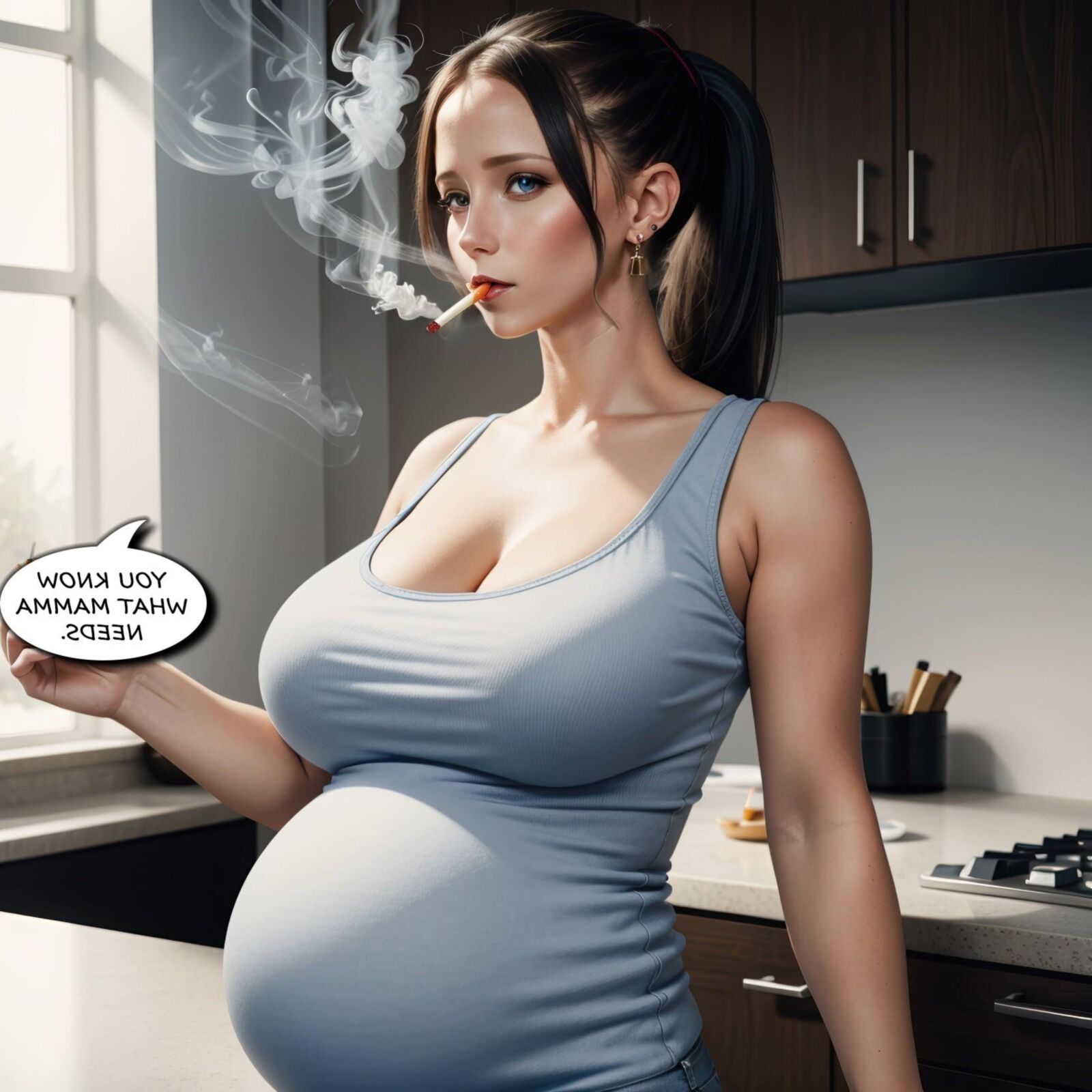 My pregnant girlfriend - The nicotine rush | smoking, lactating