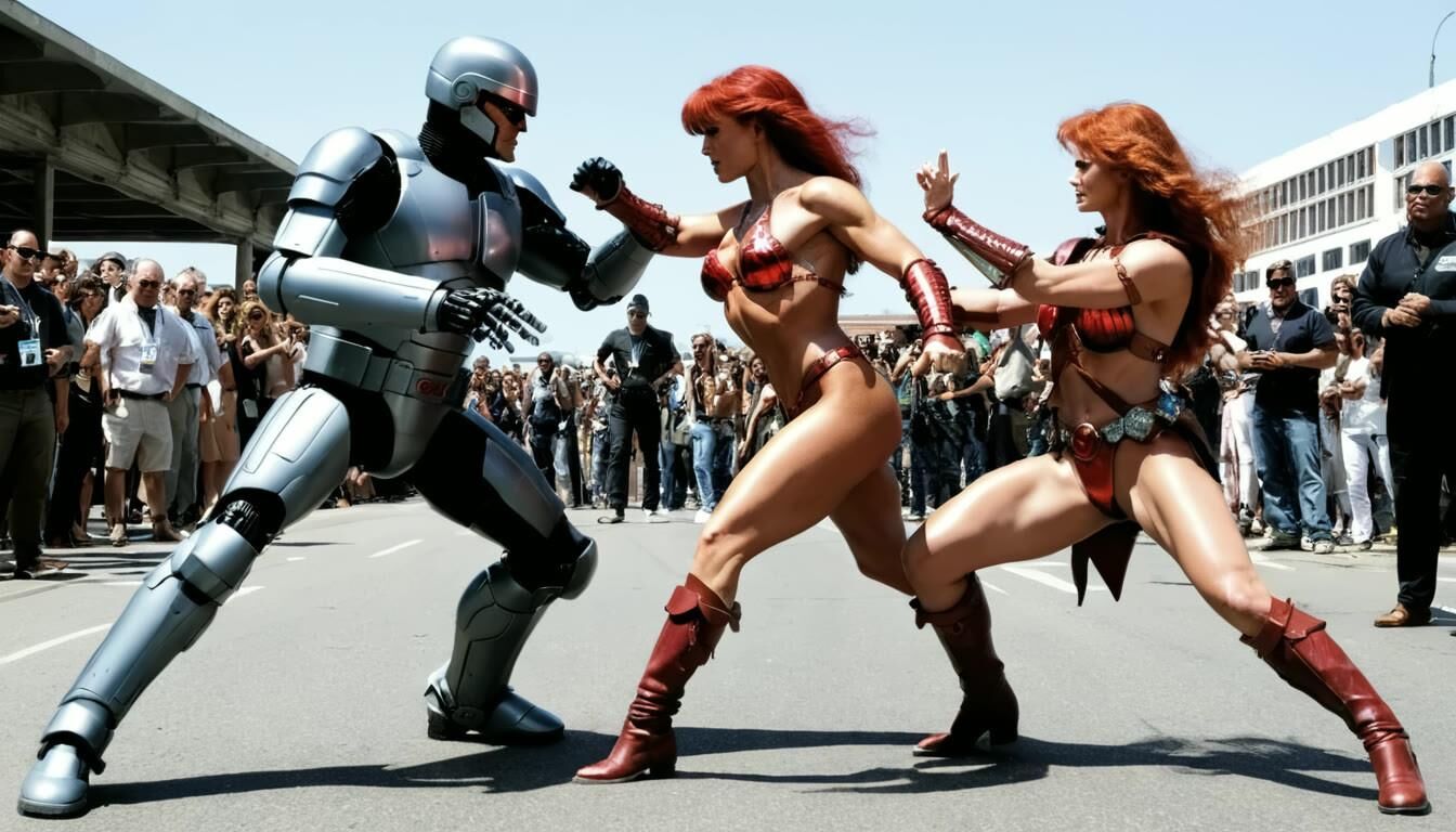 AI multiverse multi-genre: RoboCop vs Red Sonja