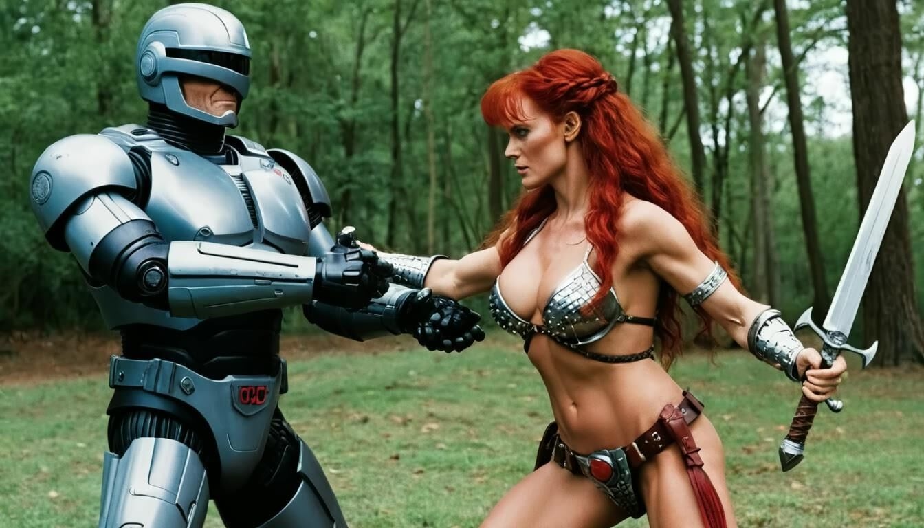 AI multiverse multi-genre: RoboCop vs Red Sonja