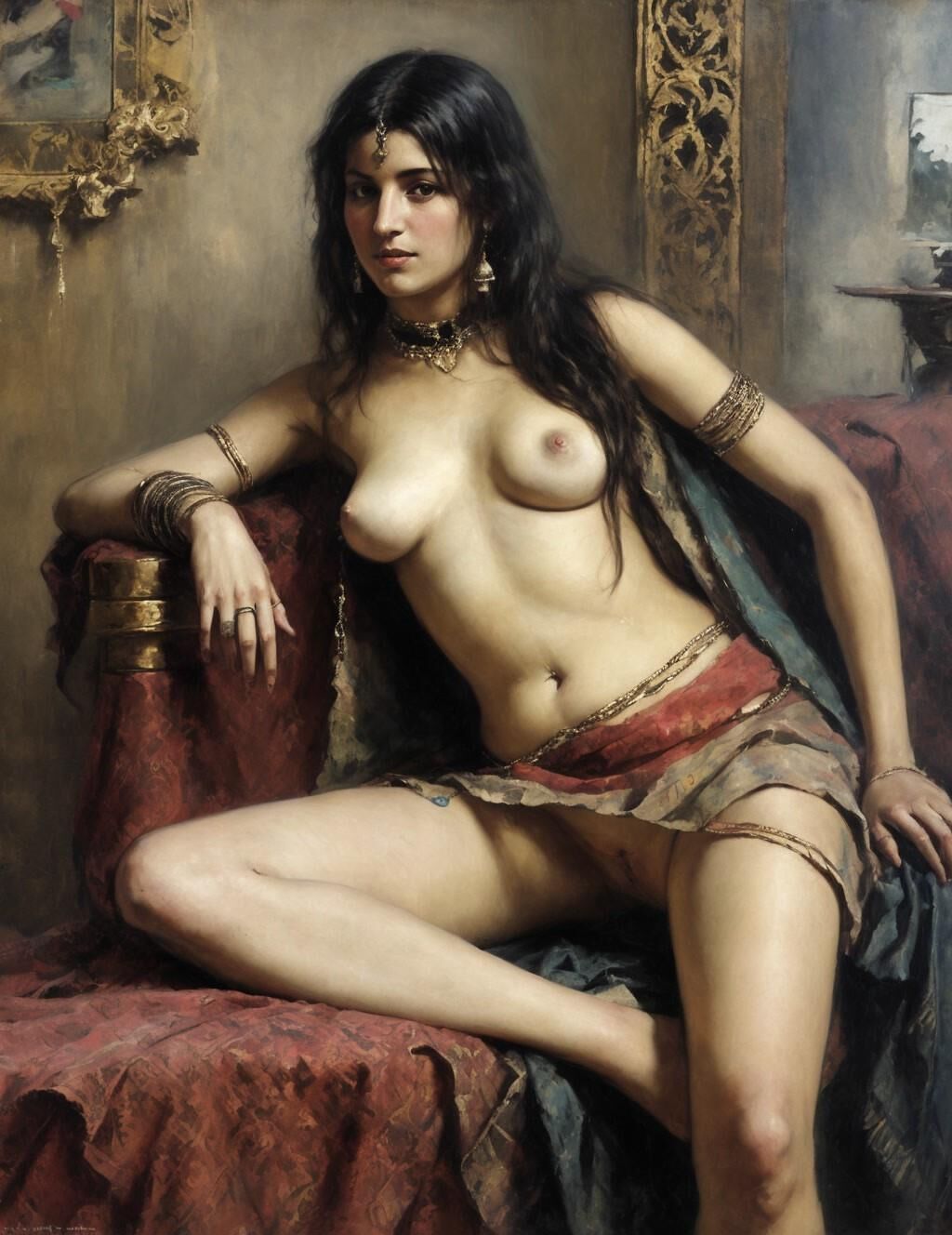 Classic nude paintings of his favorite harem lady