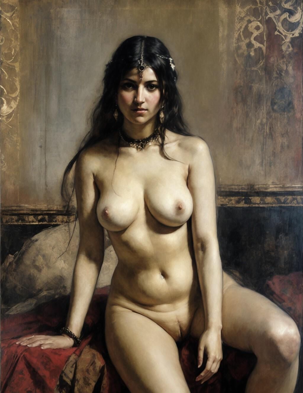 Classic nude paintings of his favorite harem lady