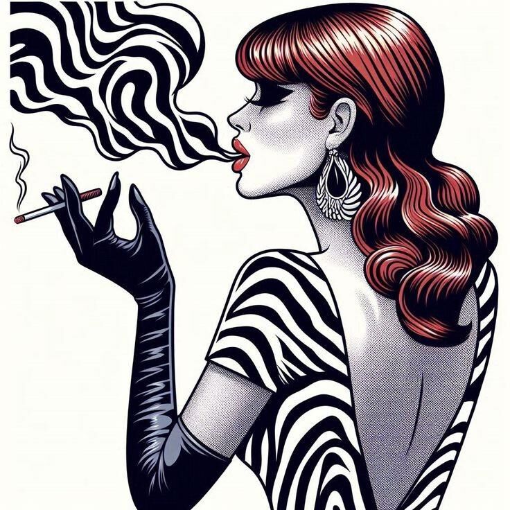 SMOKING GIRL ART