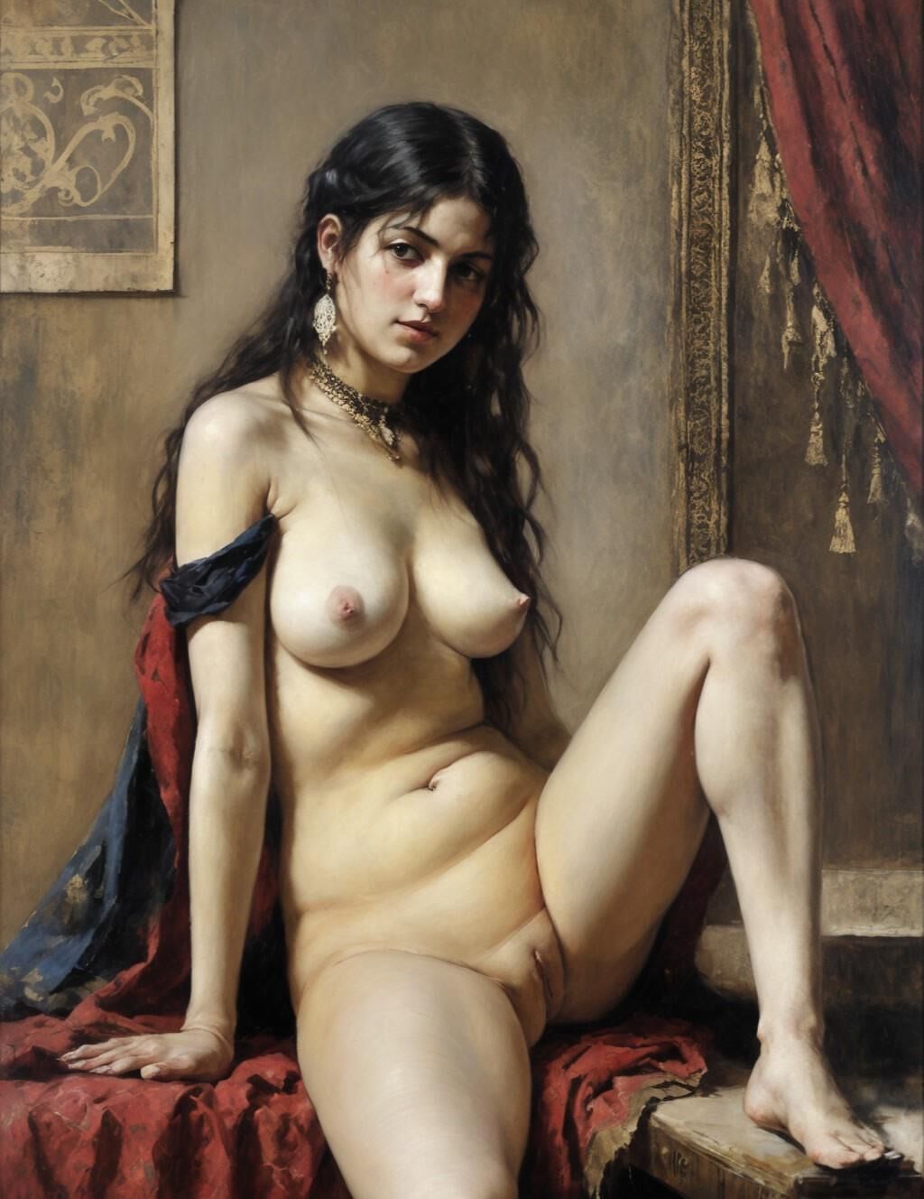 Classic nude paintings of his favorite harem lady