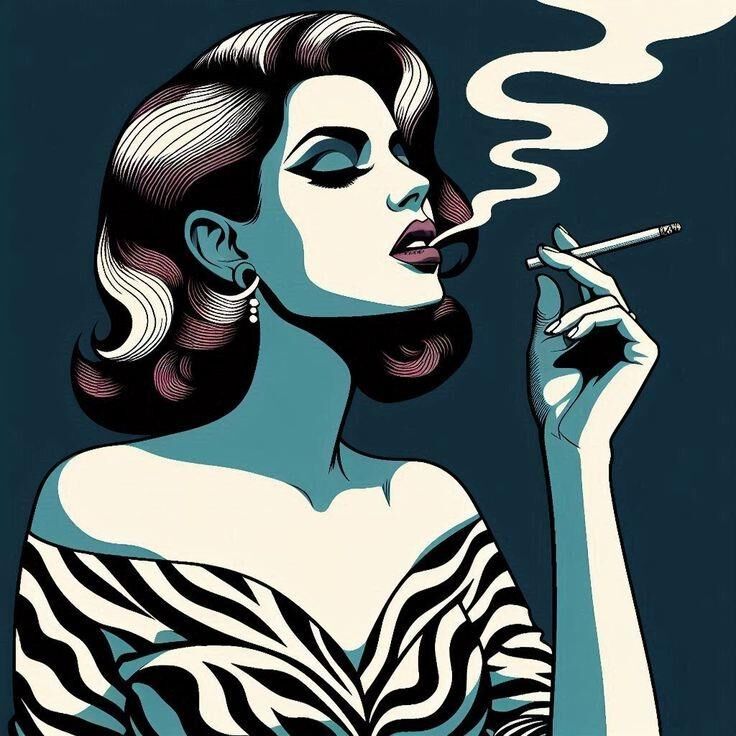 SMOKING GIRL ART